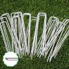 image6 Inch Garden Stakes Galvanized Landscape Staples UType Turf Staples for Artificial Grass Rust Proof Sod Pins Stakes for Securing Fences Weed Barrier Outdoor Wires Cords Tents Tarps 100 pcs100 Pcs