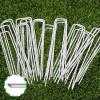 image6 Inch Garden Stakes Galvanized Landscape Staples UType Turf Staples for Artificial Grass Rust Proof Sod Pins Stakes for Securing Fences Weed Barrier Outdoor Wires Cords Tents Tarps 100 pcs50 Pcs