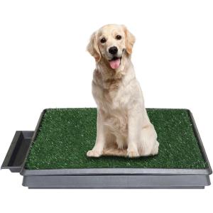 LITA Dog Grass Pad with Tray – Dog Litter Box with 2 Artificial Grass Pads – Potty Tray for Balcony Apartment Indoor Outdoor Use – 20×30 INCH(20*25 INCH)