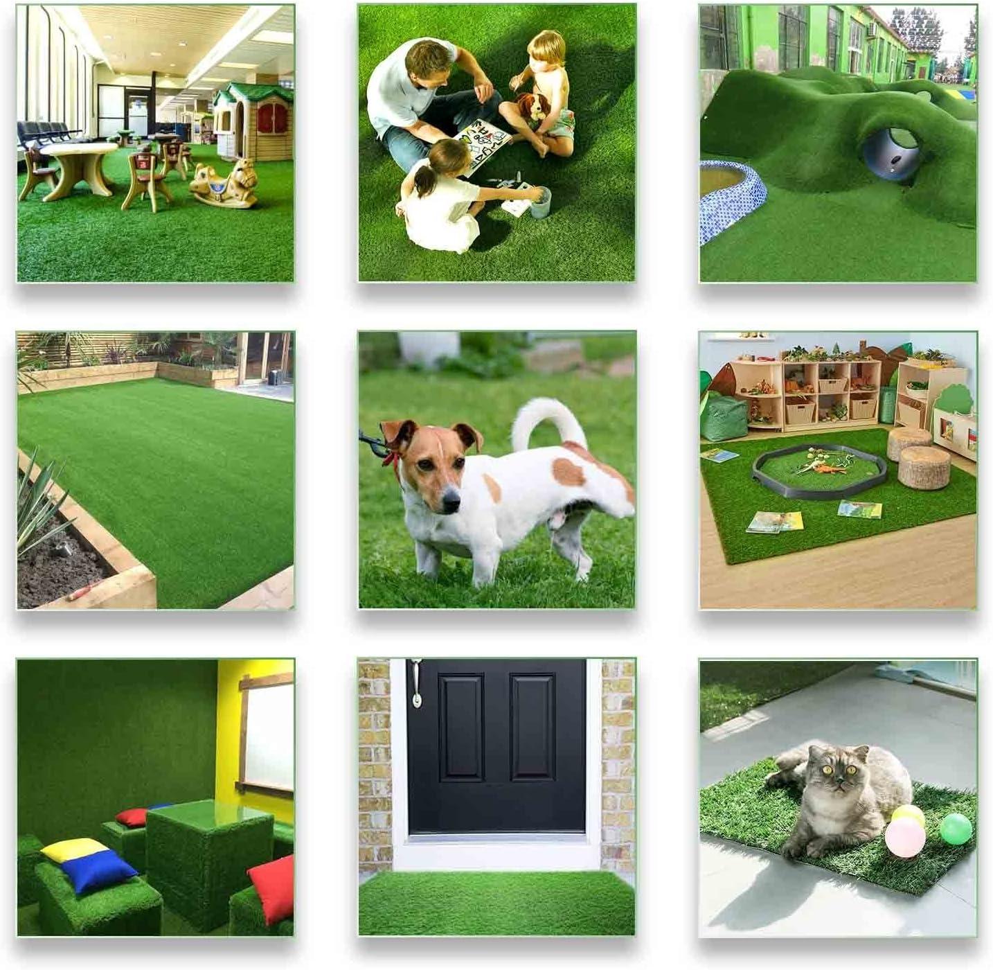 imageLITA Artificial Grass 2 x 4 8 Square Feet Realistic Fake Grass Deluxe Turf Synthetic Turf Thick Lawn Pet Turf Perfect for IndoorOutdoor Landscape 20mm high Pile Customized