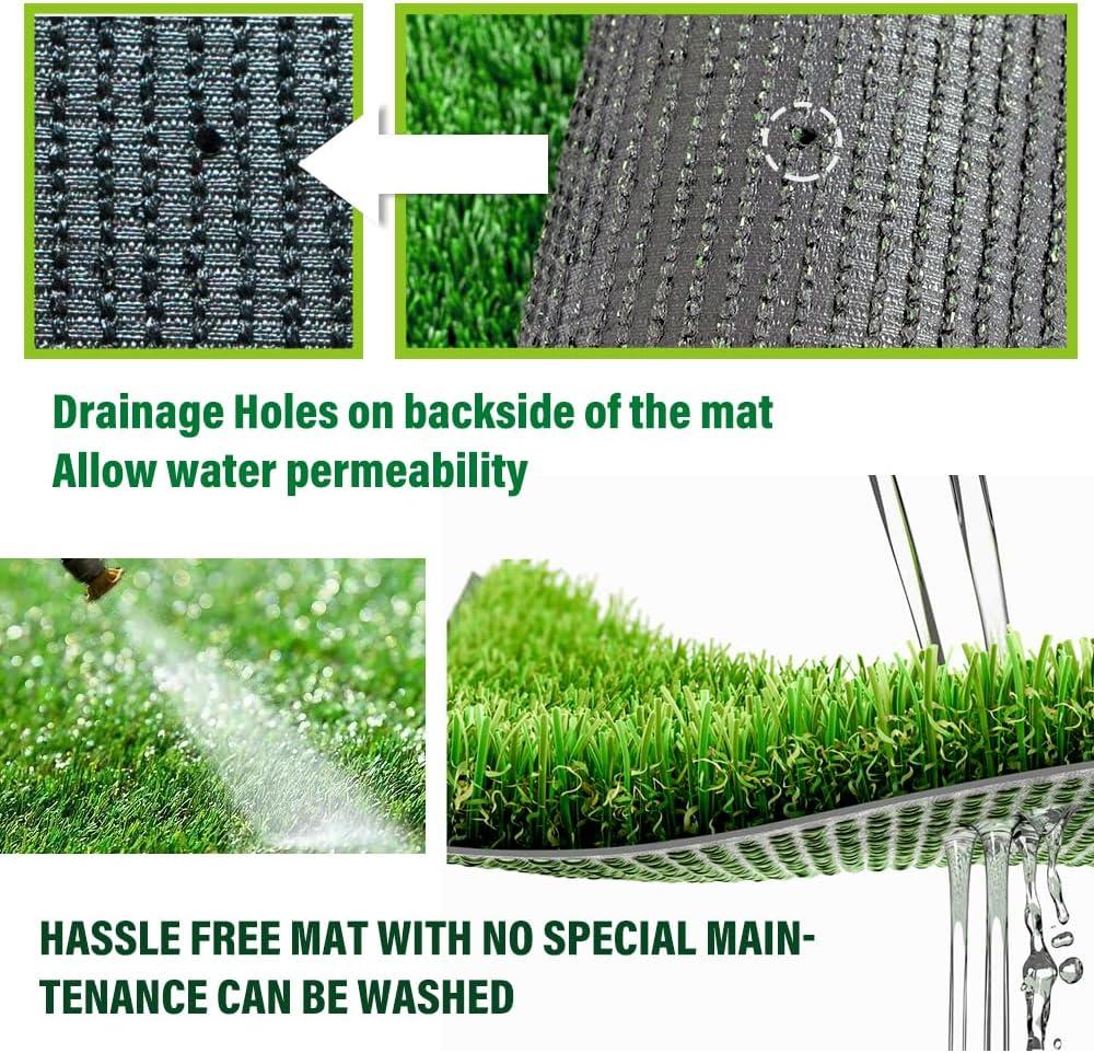 imageLITA 177 Inch Ultra Thick Artificial Grass Turf 10FTX14FT Durable PU Backing Luxurious Synthetic Grass IndoorOutdoor Garden Landscape Patio Fake Faux Grass Rug Mat