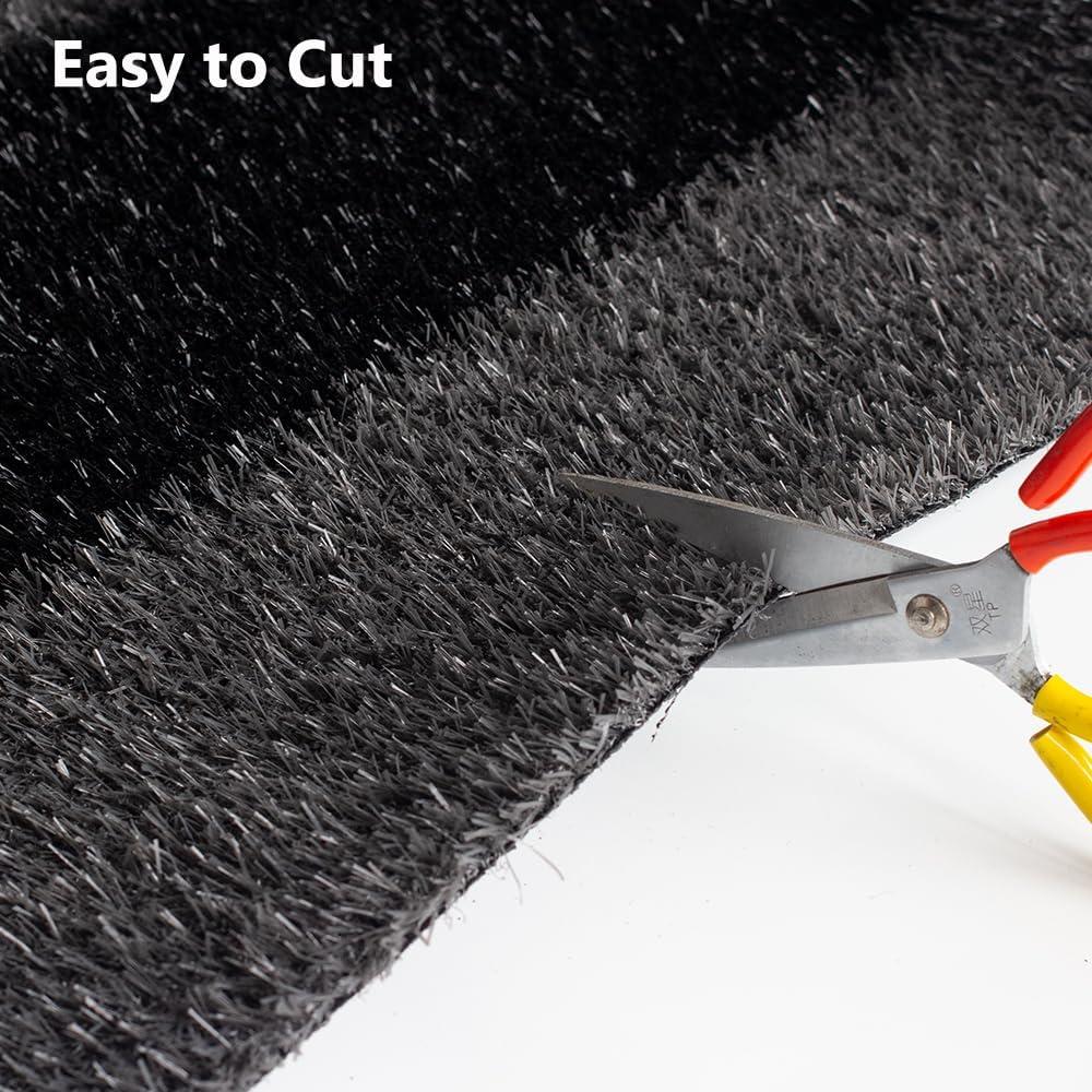 imageLITA Artificial Grass Outdoor Rug Artificial Turf Customized 8 x 10 Feet BlackGray Zebra Stripe Fake Grass 08quot Pile Height Astroturf Carpet Mat for Patio Balcony Pool Deck Playground Tennis