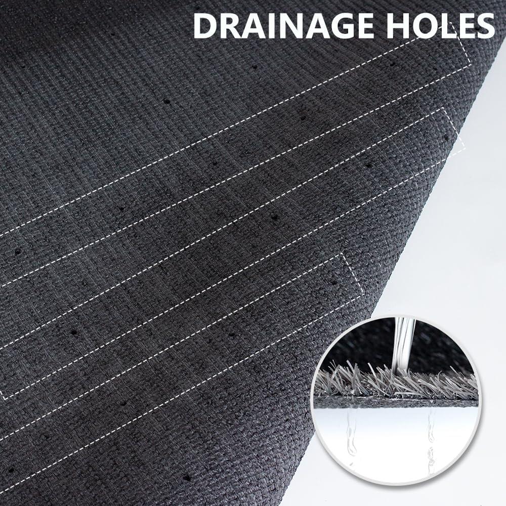 imageLITA Artificial Grass Outdoor Rug Artificial Turf Customized 8 x 10 Feet BlackGray Zebra Stripe Fake Grass 08quot Pile Height Astroturf Carpet Mat for Patio Balcony Pool Deck Playground Tennis