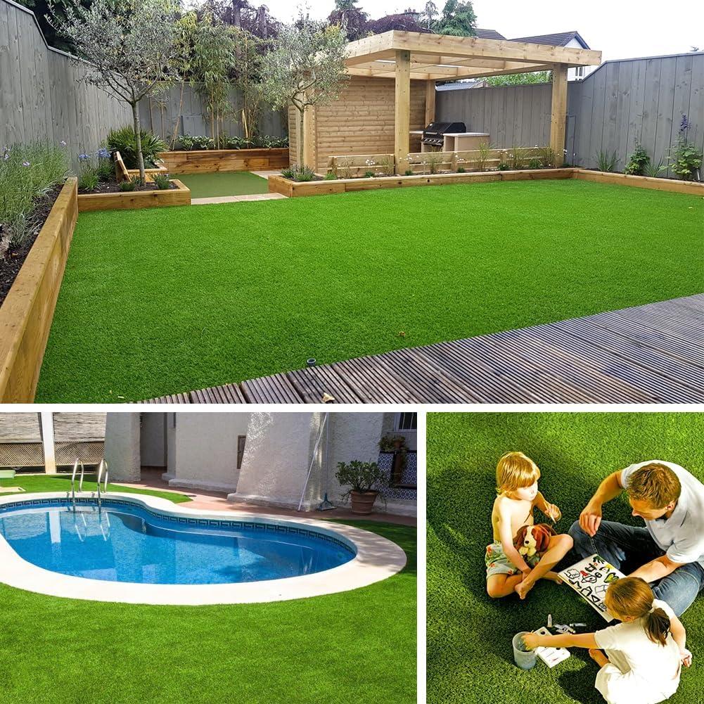 imageLITA Natural Thick Realistic Deluxe Artificial Grass Turf Customized Size 3 x 10 Feet 15quot Synthetic Lawn Perfect for IndoorOutdoor Garden Lawn Landscape Fake Grass Rug