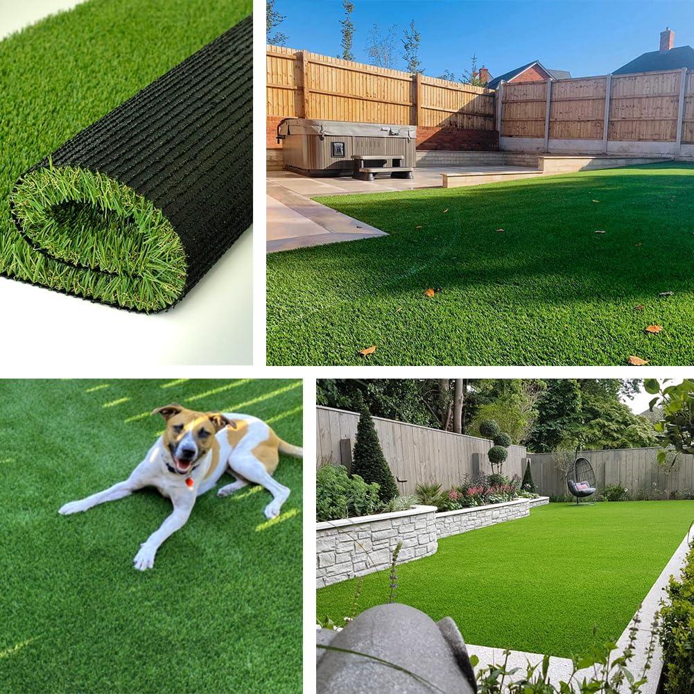 imageLITA Natural Thick Realistic Deluxe Artificial Grass Turf Customized Size 3 x 10 Feet 15quot Synthetic Lawn Perfect for IndoorOutdoor Garden Lawn Landscape Fake Grass Rug