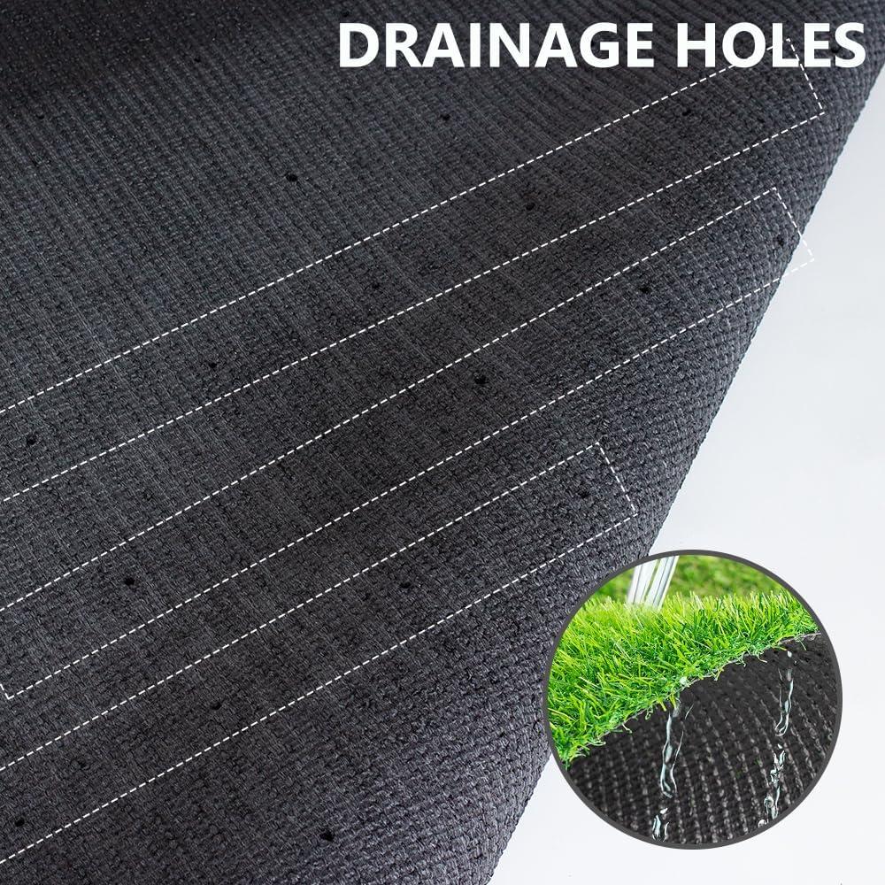 imageLITA Artificial Grass Rug Outdoor Artificial Turf 15FTX17FT Green Zebra Stripe Fake Grass Mat 08quot Pile Height Astroturf Carpet for Patio Balcony Pool Deck Playground Tennis Lawn Customized Cuttable