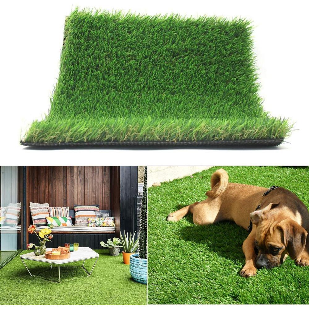 imageRealistic Thick Artificial Grass Turf 33FTX5FTIndoor Outdoor Garden Lawn Landscape Synthetic Grass Mat  Thick Fake Grass Rug
