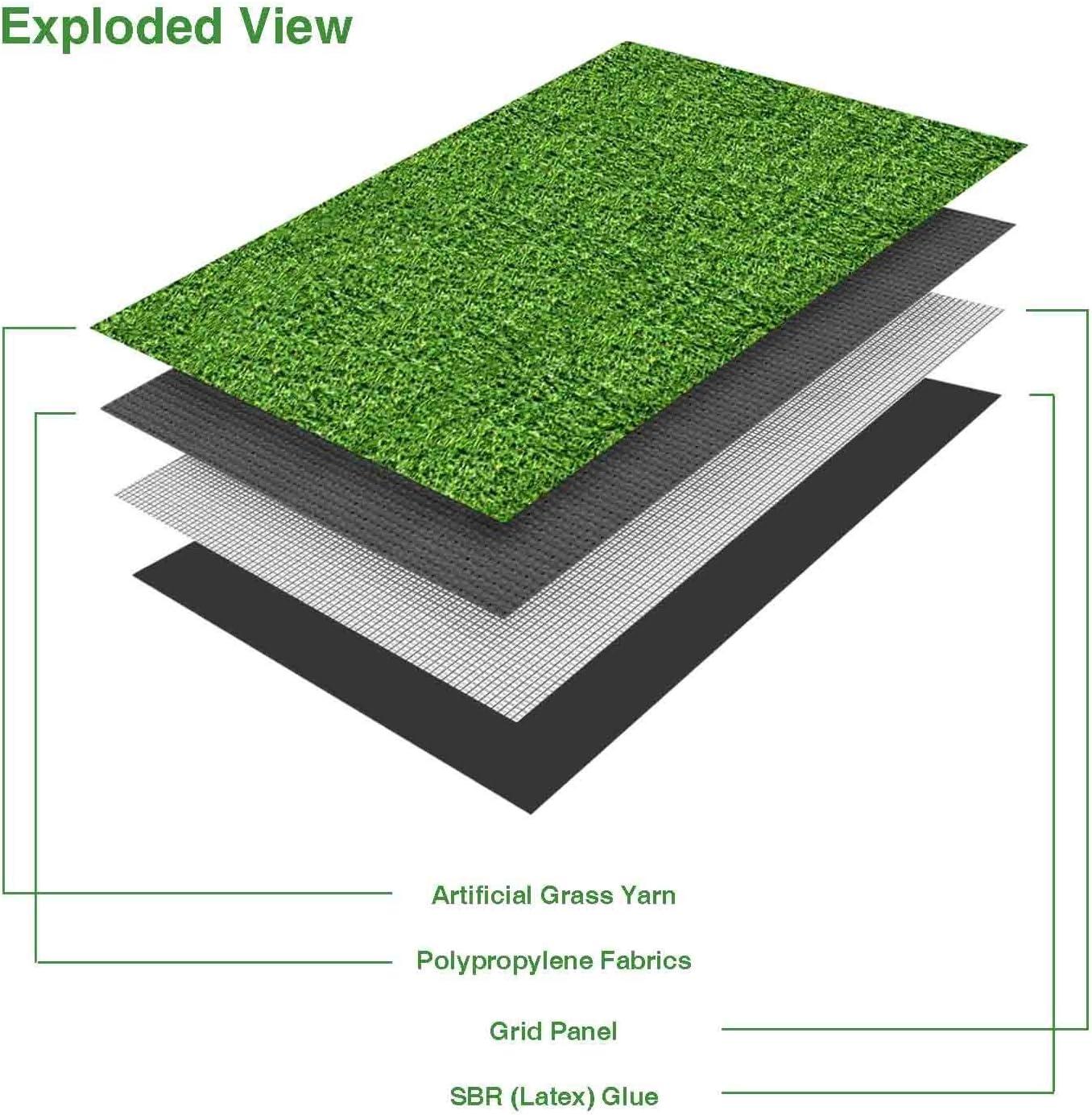 image:imageRealistic Artificial Grass Turf 2FTX3FT6 Square FT Indoor Outdoor Garden Lawn Landscape Synthetic Grass Mat