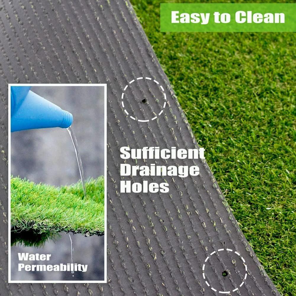 image:imageLITA Artificial Grass Turf 4 ft x 7 ft with Drainage 08 Inch Realistic Fake Grass Rug Indoor Outdoor Lawn Landscape for Garden Balcony Patio Synthetic Grass Mat for Dogs Customized