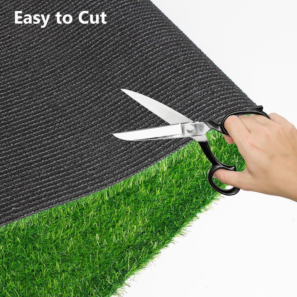 image:imageLITA Artificial Grass Rug Outdoor Artificial Turf 9FTX16FT Green Zebra Stripe Fake Grass Mat 08 Pile Height Astroturf Carpet for Patio Balcony Pool Deck Playground Tennis Lawn Customized Cuttable