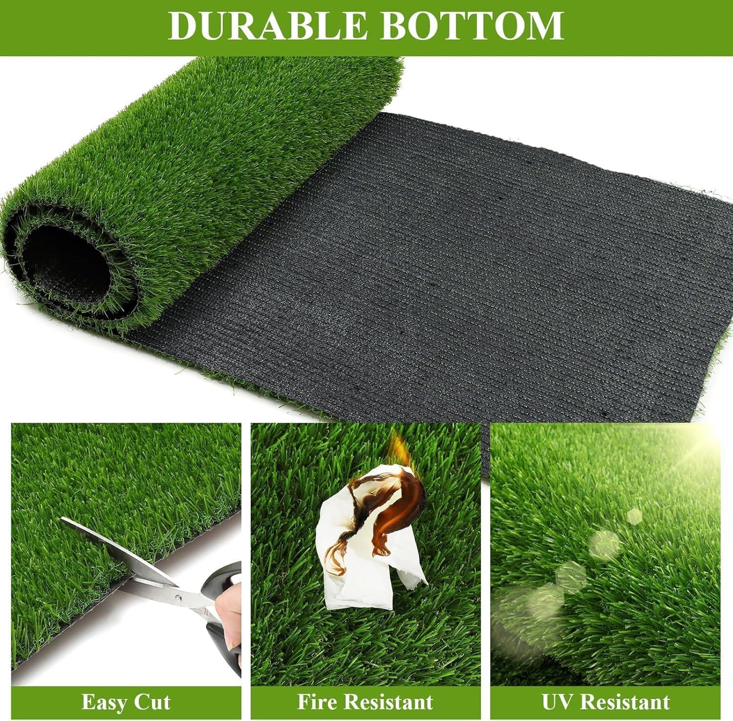 image:imageLITA Artificial Grass Turf 11 ft x 14 ft with Drainage 08 Inch Realistic Fake Grass Rug Indoor Outdoor Lawn Landscape for Garden Balcony Patio Synthetic Grass Mat for Dogs Customized