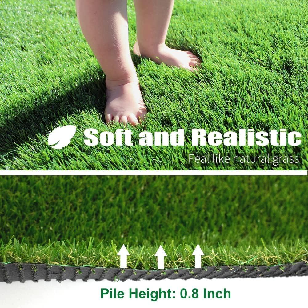 image:imageLITA Artificial Grass Turf 11 ft x 14 ft with Drainage 08 Inch Realistic Fake Grass Rug Indoor Outdoor Lawn Landscape for Garden Balcony Patio Synthetic Grass Mat for Dogs Customized