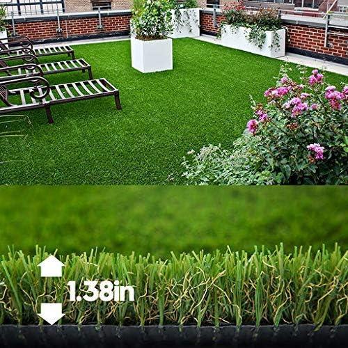 image:imageRealistic Artificial Grass Turf Lawn11FTX13FT 138 Indoor Outdoor Garden Lawn Landscape Synthetic Grass Mat Fake Grass Rug