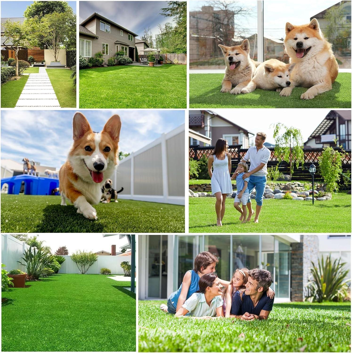 image:imageRealistic Artificial Grass Turf Lawn15FTX20FT 138 Indoor Outdoor Garden Lawn Landscape Synthetic Grass Mat Fake Grass Rug