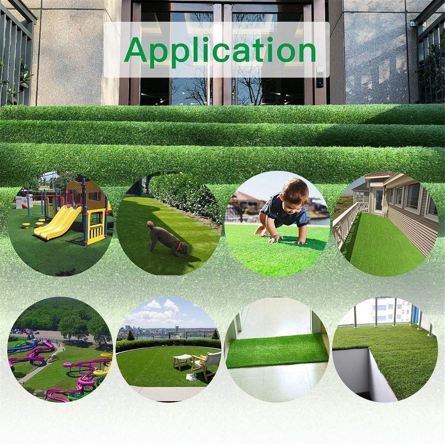 image:imageLITA Thick Artificial Grass Customized Size 4 x 7 Feet 138 Realistic Indoor Outdoor Garden Lawn Landscape Synthetic Grass Mat Fake Grass Rug